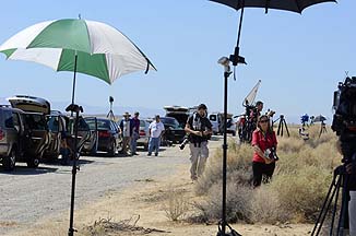 Media photographers at NASA Dryden Flight Research Center, September 20, 2012